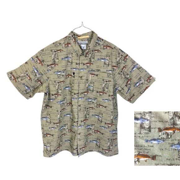 Columbia Shirt XXL Sight Fisher Print Short Sleeve NWT - Picture 1 of 14